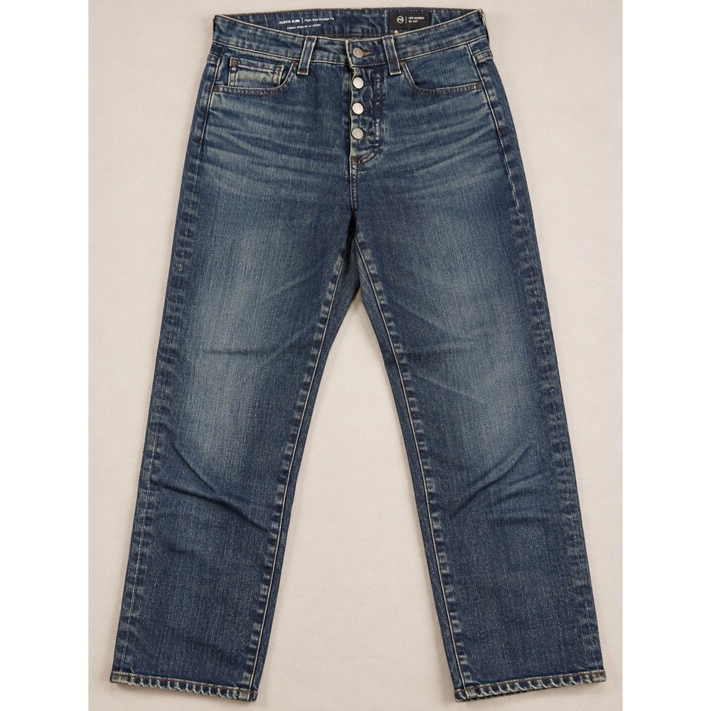 AG Alexxis Slim Jeans Women 25 Blue High Rise Vintage Fit Button Fly Japanese